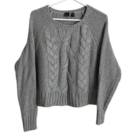 Eileen Fisher Cable Knit Sweater. Grey The Fisher Project Merino Crop Minimal XL - Picture 3 of 4